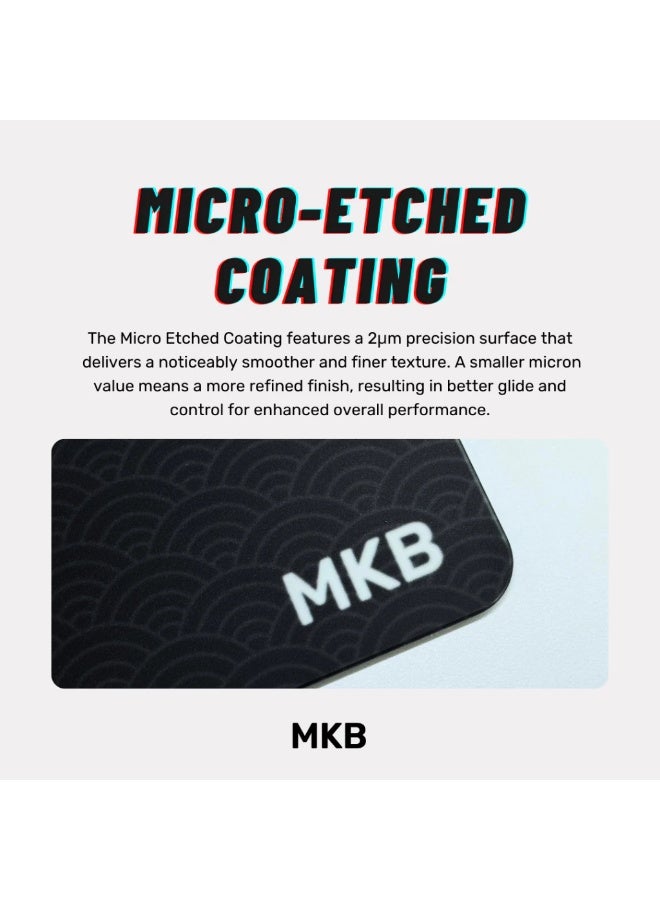 ام كي بي لوحة ماوس زجاجية MKB Kasumi Seigaiha Onyx – سطح محفور دقيق بتقنية Micro-Etched، مقاوم للبصمات وقاعدة مانعة للانزلاق (350×300×3.2 مم) - Image 5